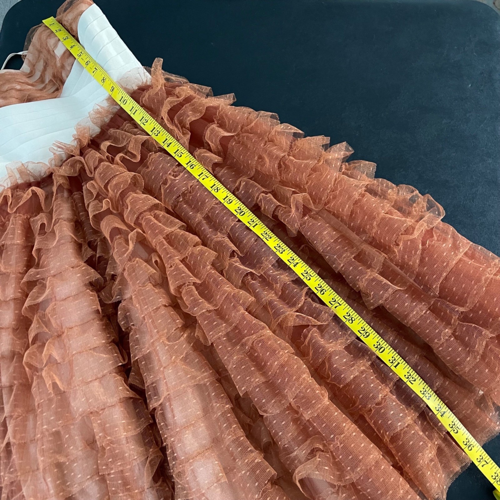 Unique Vintage Corset Ruffle Tulle Party Dress Size S/4 Fairy Coquette Hoco Prom
