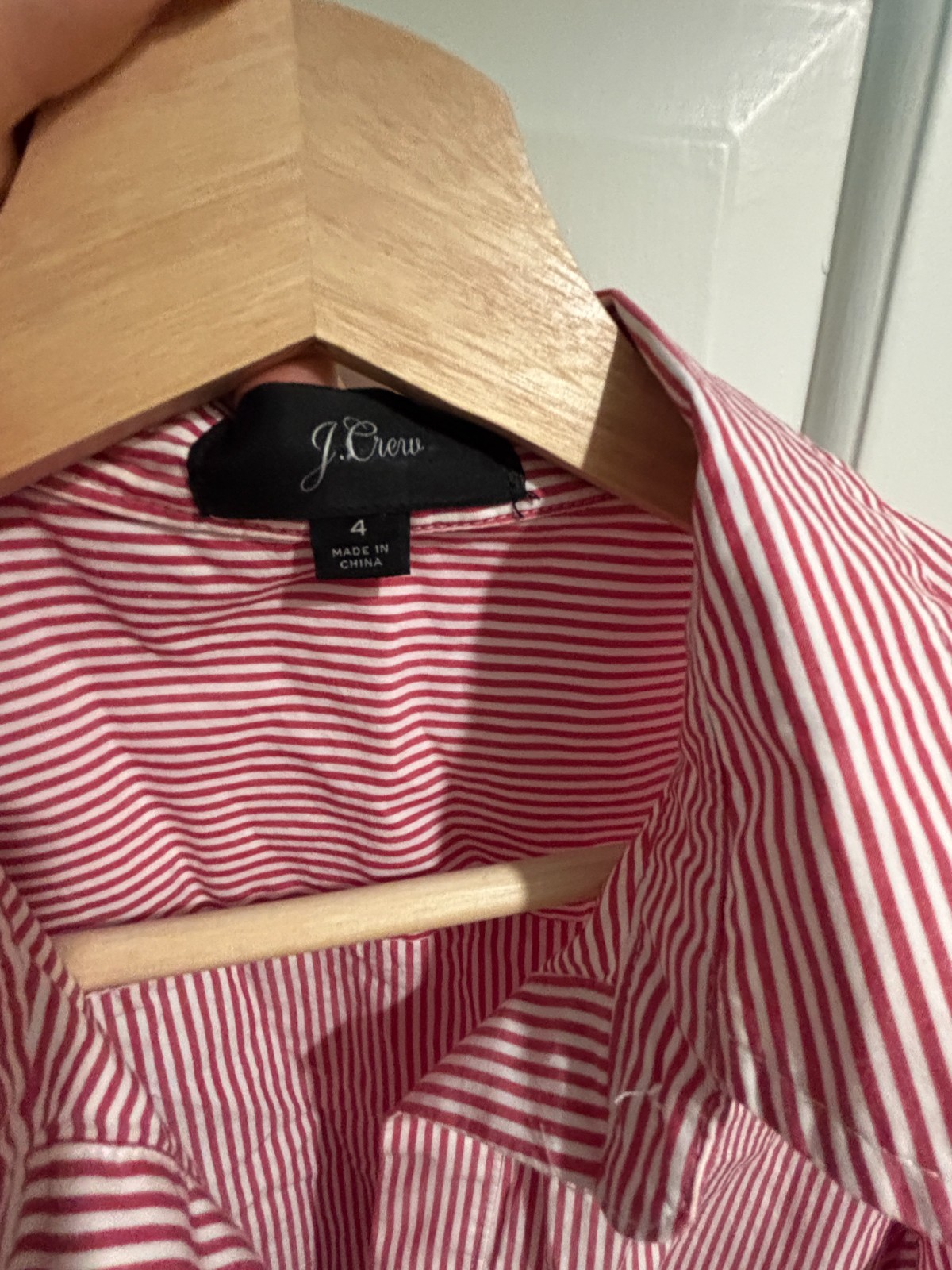 J.Crew red and white stripped button up maxi dress (size US 4)