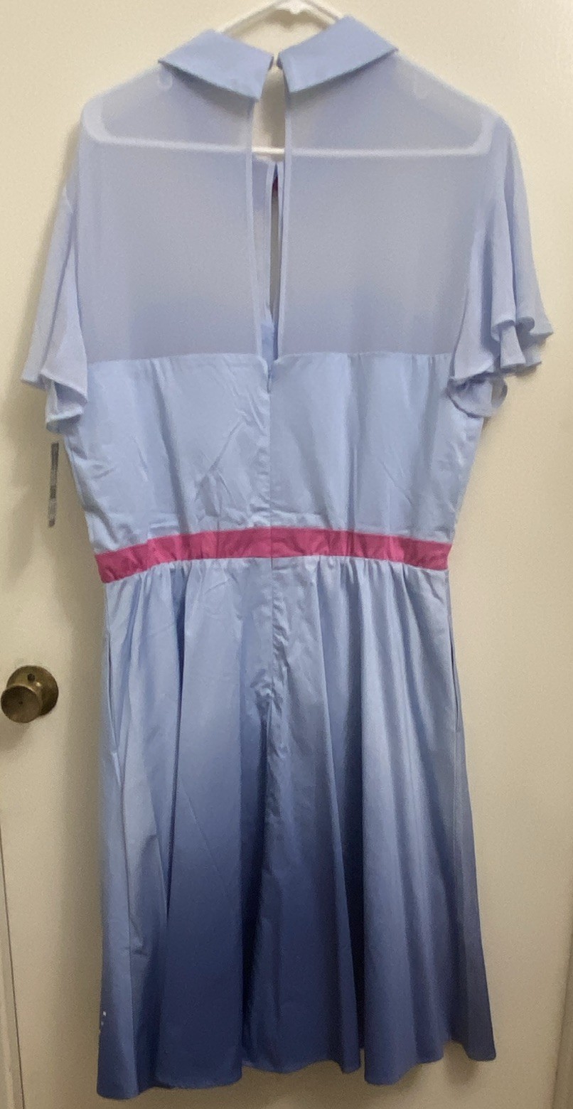 Disney Cinderella Bibbidi Bobbidi Boo Blue Fit & Flare Chiffon Bow Dress XL