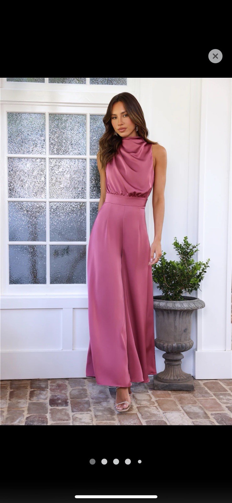 Hello Molly Ready Set Style Satin 81653 Rose pink US 8 Medium Pantsuit.