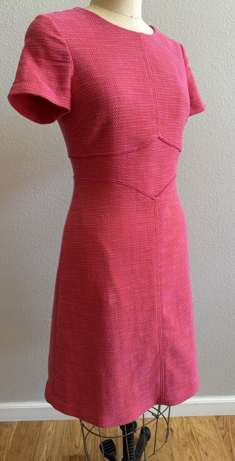 Boden Pink Fitted Pencil Dress Women’s US 6R Sheath Short Sleeve EUC