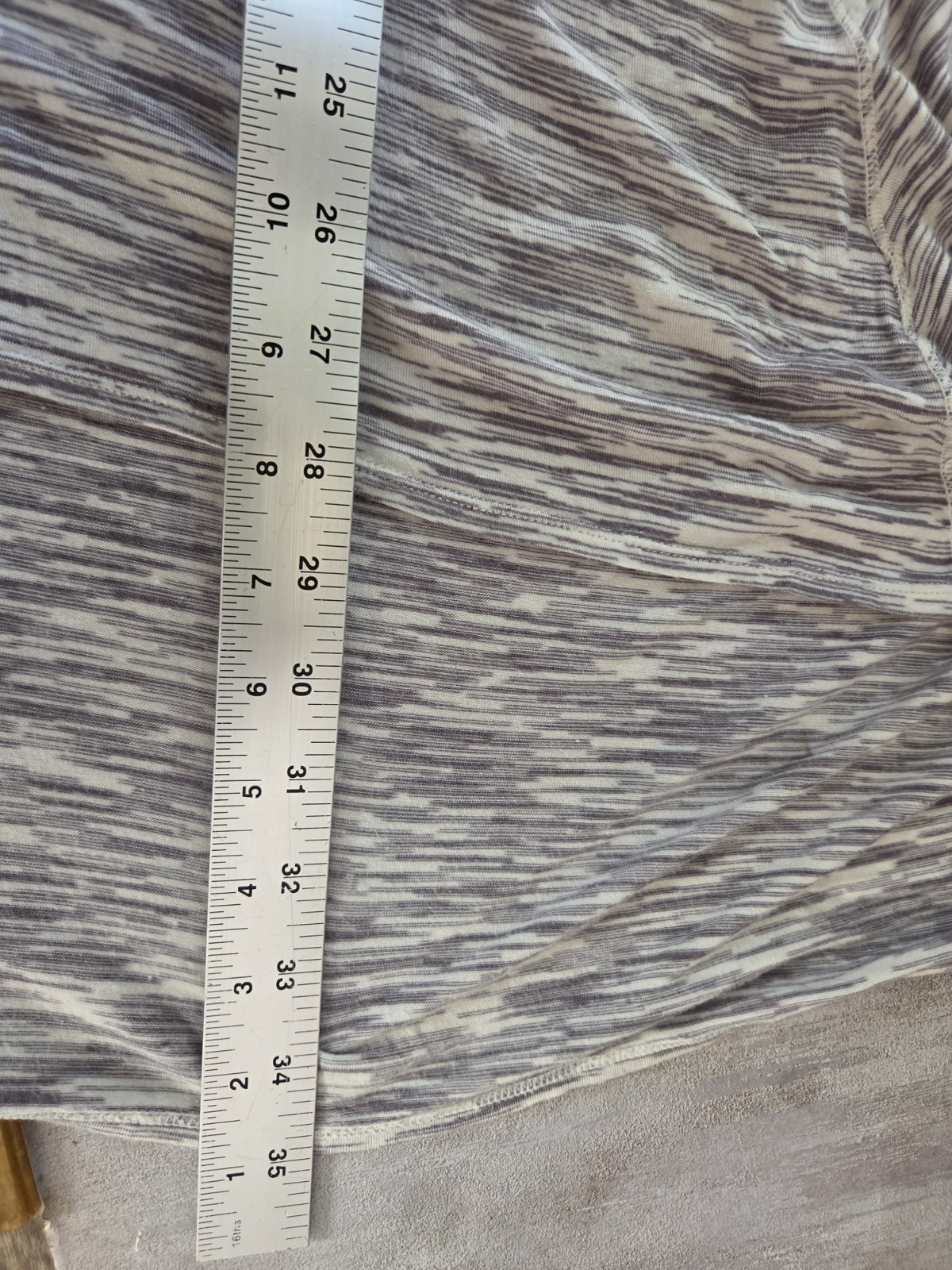 Max Studio Heathered Gray White Scoop Neck 3/4 Sleeve Asym Hem Dress S