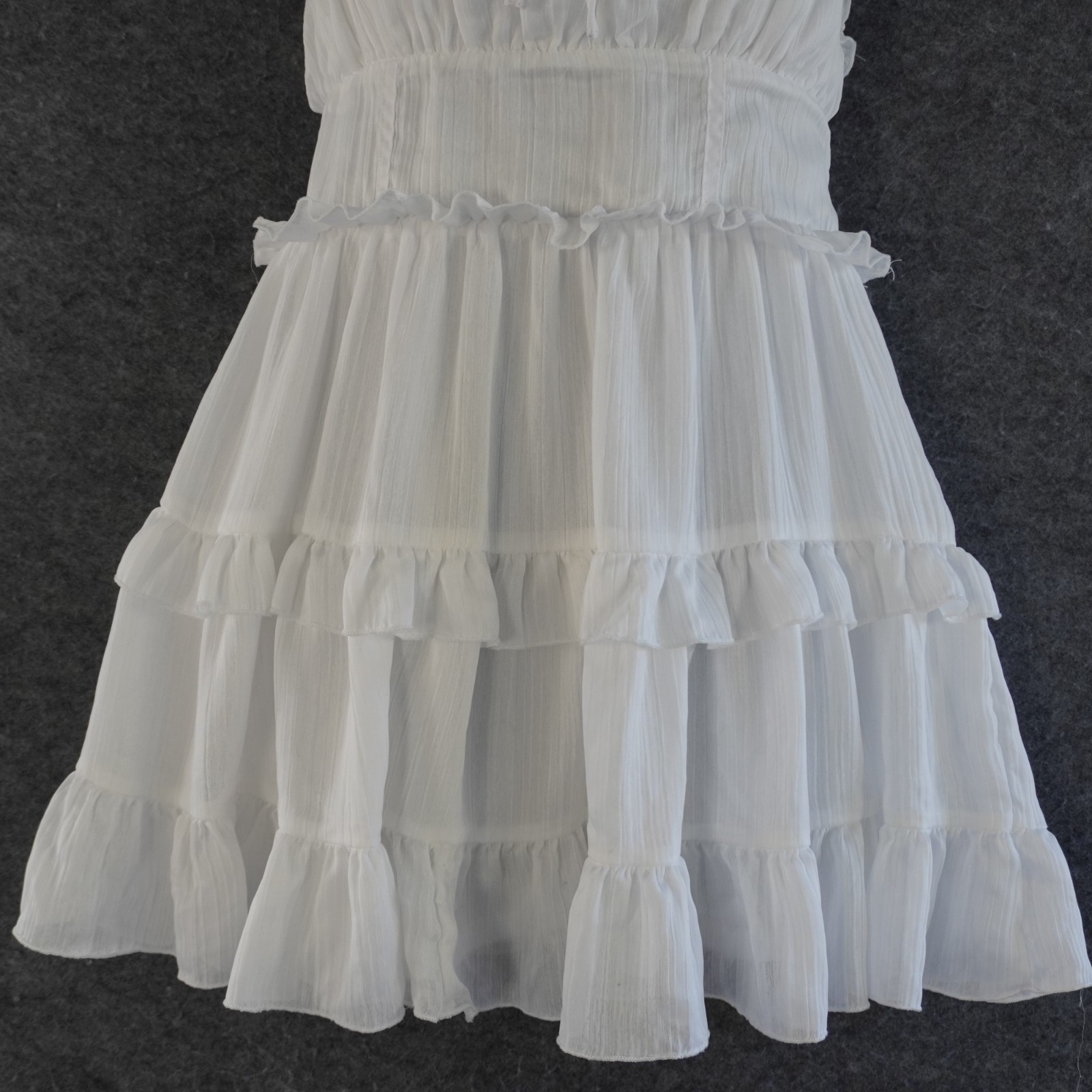Wild Fable White Tiered Ruffle Mini Sundress M Medium Recycled Polyester Smocked