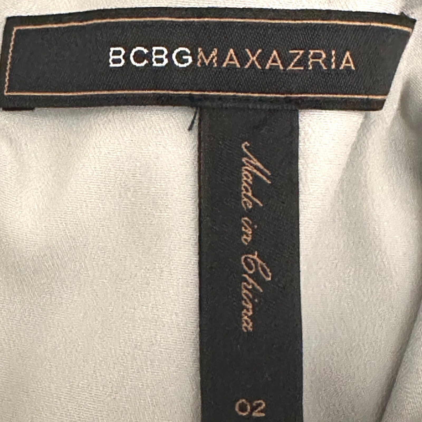 BCBGMAXAZRIA Eva Silk Ruffle Cocktail Mini Dress Agate Combo Grey Purple Size 2