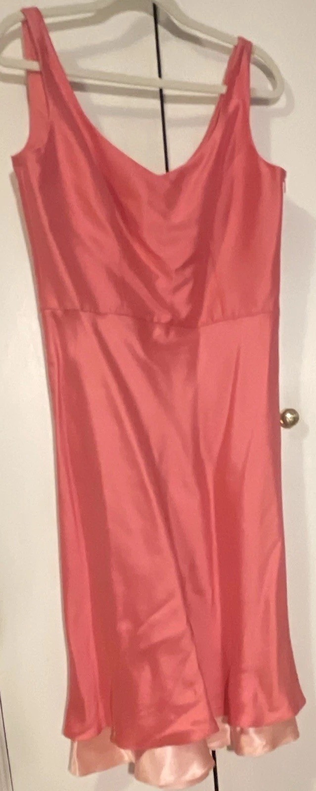 Ann Taylor Pure Silk Rosy Pink Sleeveless v-neck Dress Women’s Size 10 Straps