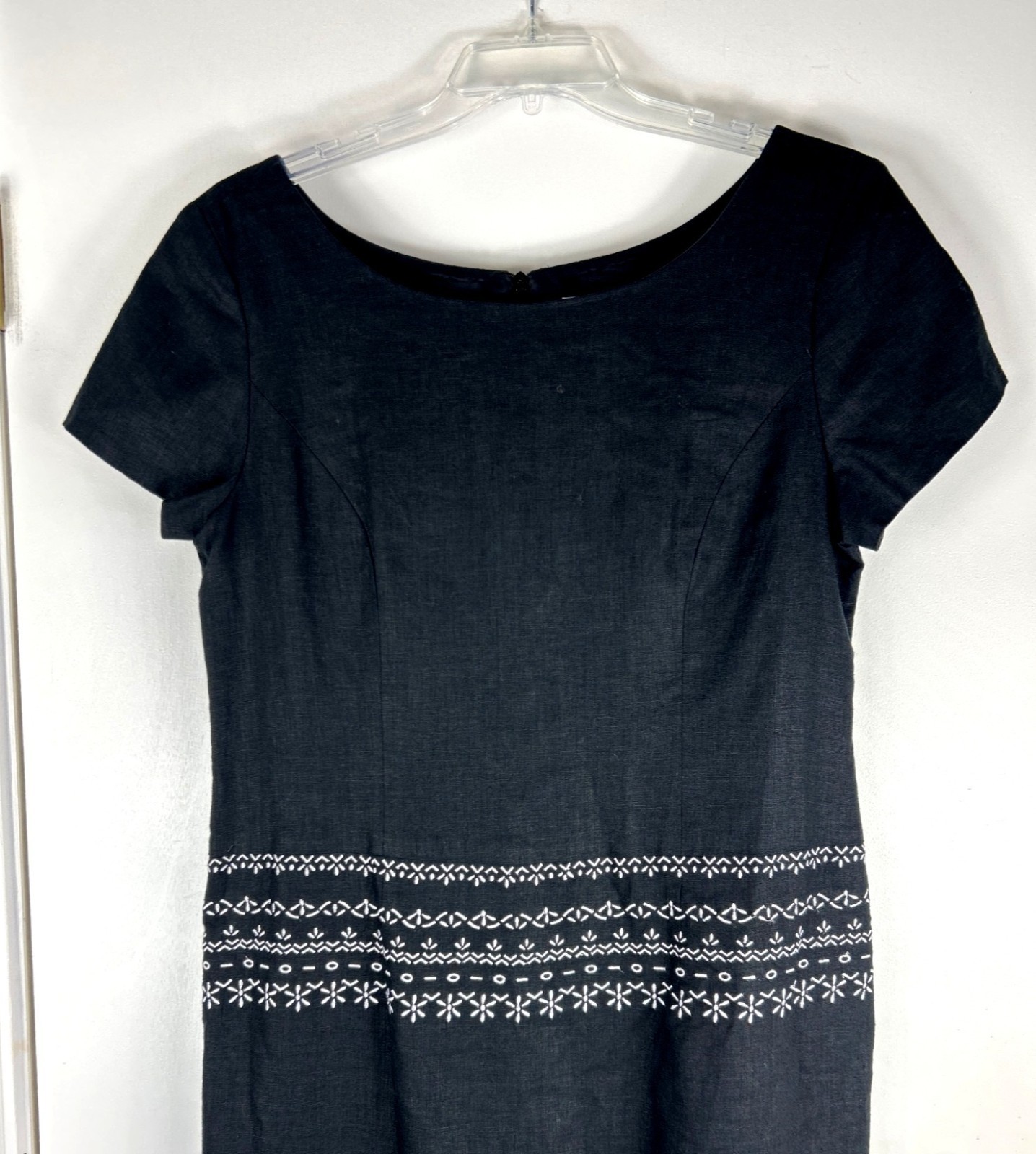 Jessica Howard Black Short Sleeve Linen Blend Maxi Dress Size 14