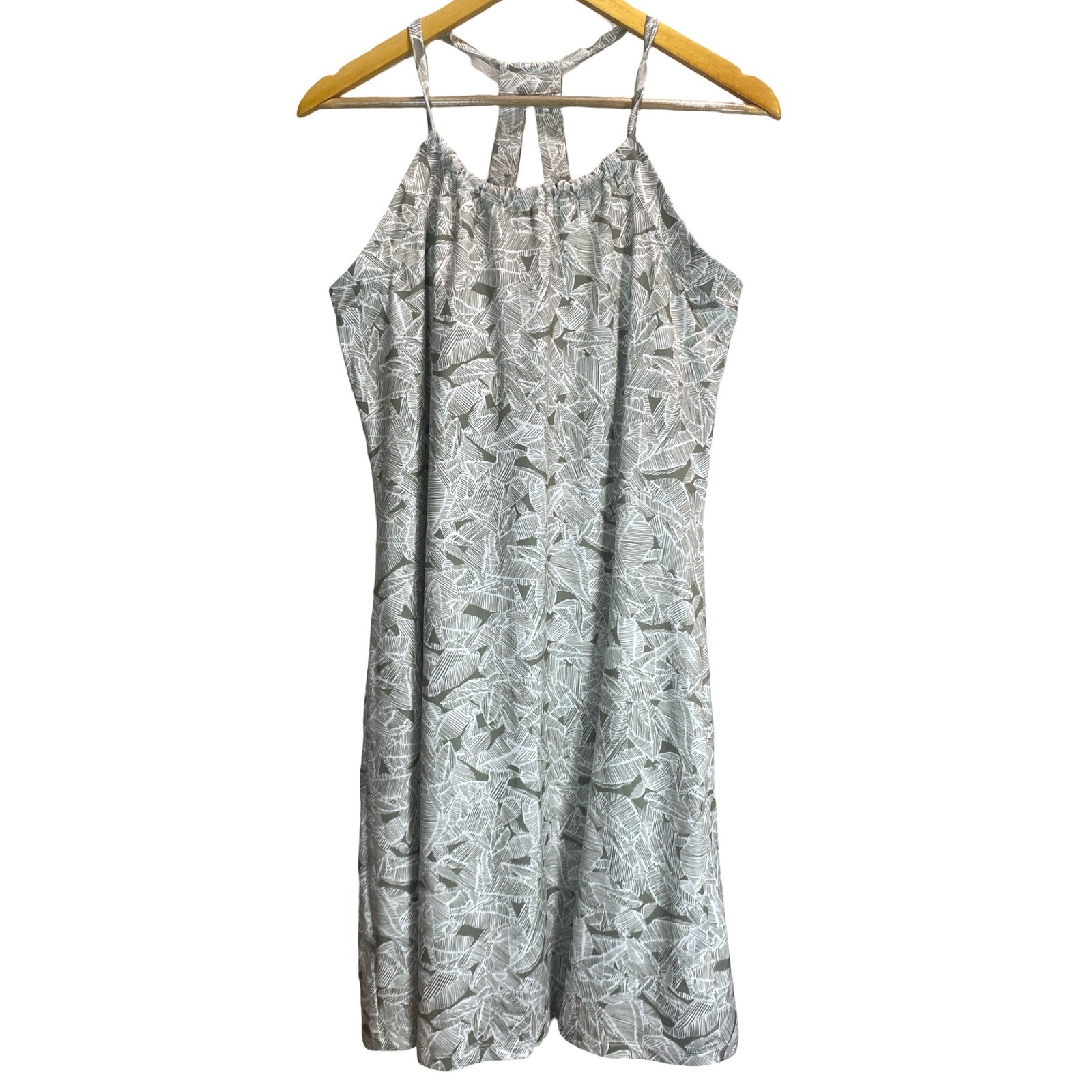 Balance Collection Womens XL Sage Green Leaf Print Racerback Active Dress Golf