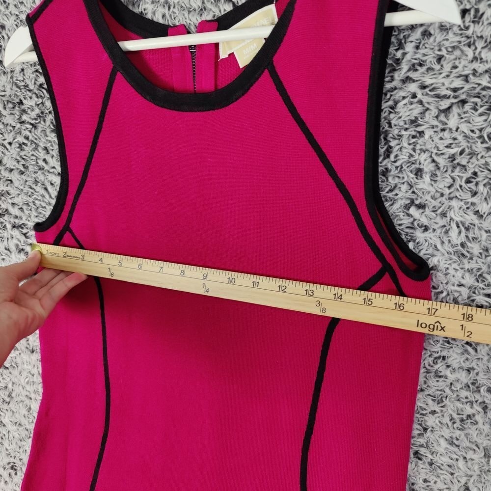 Michael Kors MMK Womens Minimalist Sophisticated Chic Bodycon Dress M Pink Black
