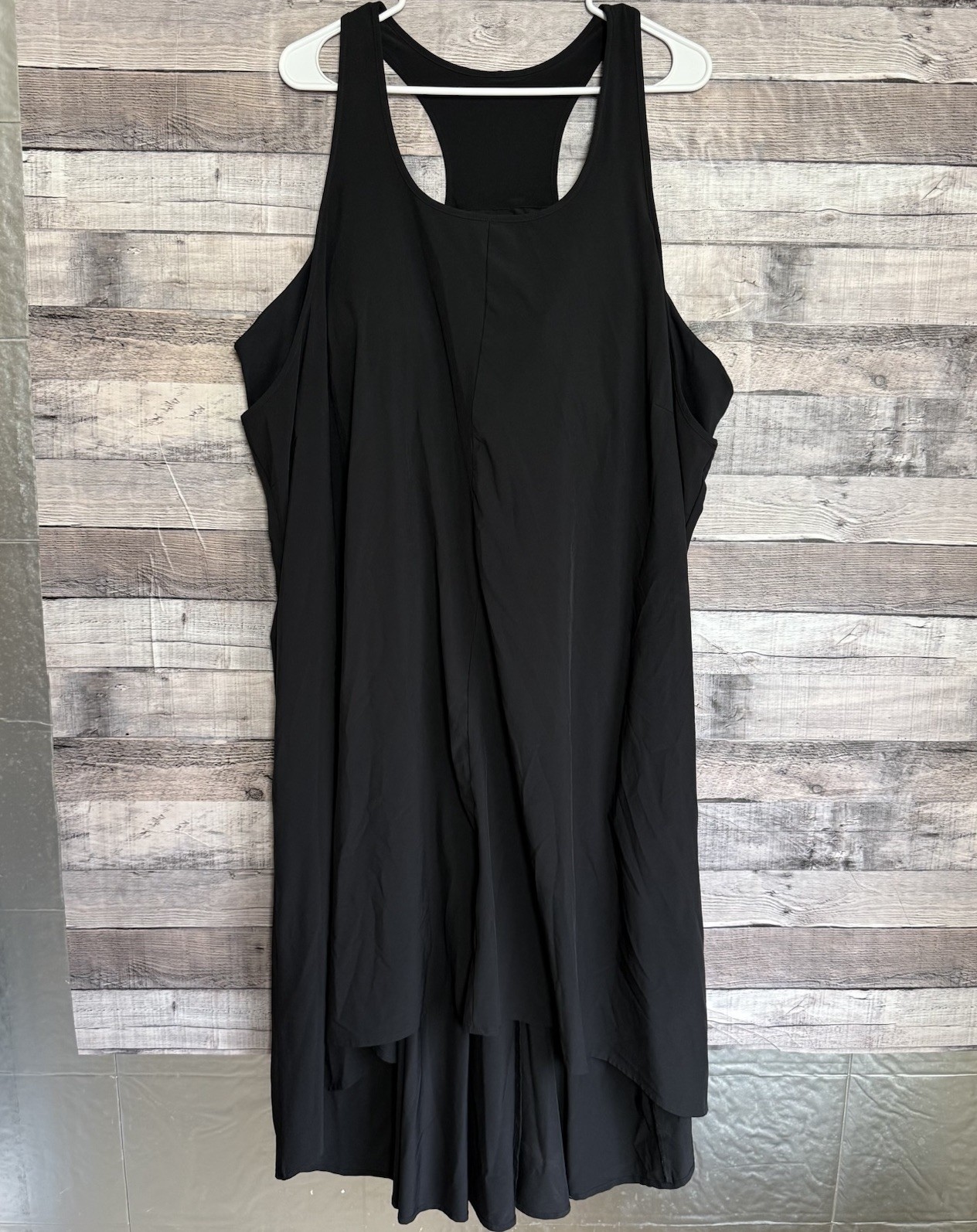 Halara Breezeful Black Racerback High Low Flowy Midi Dress Athletic 3X Bra-in