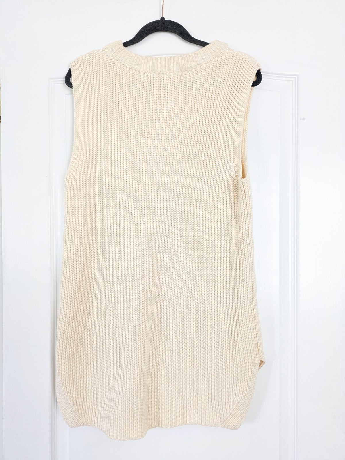 Anthro Callahan Knit Sleeveless Tunic Top Sweater XS Beige Minimalist Relaxed