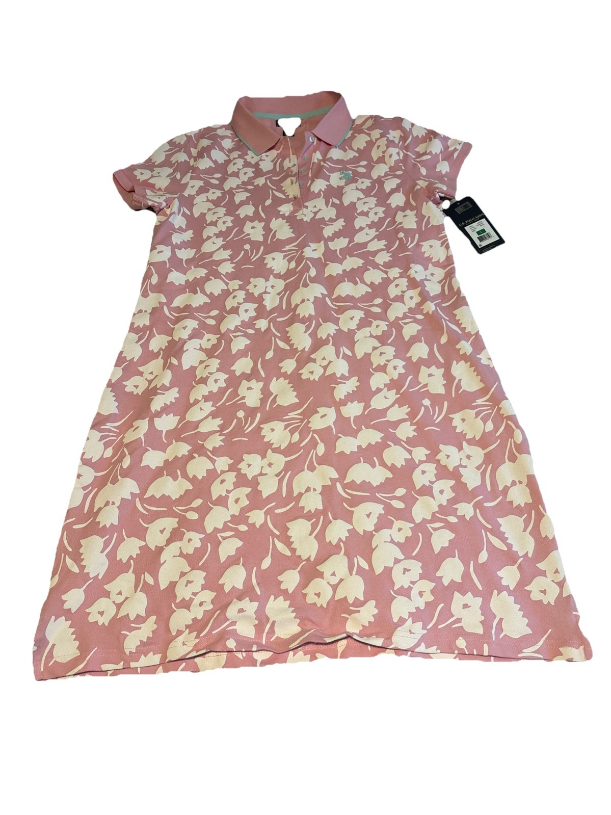 U.S. Polo Assn. Women’s Polo Dress Pink Floral Print Size Large