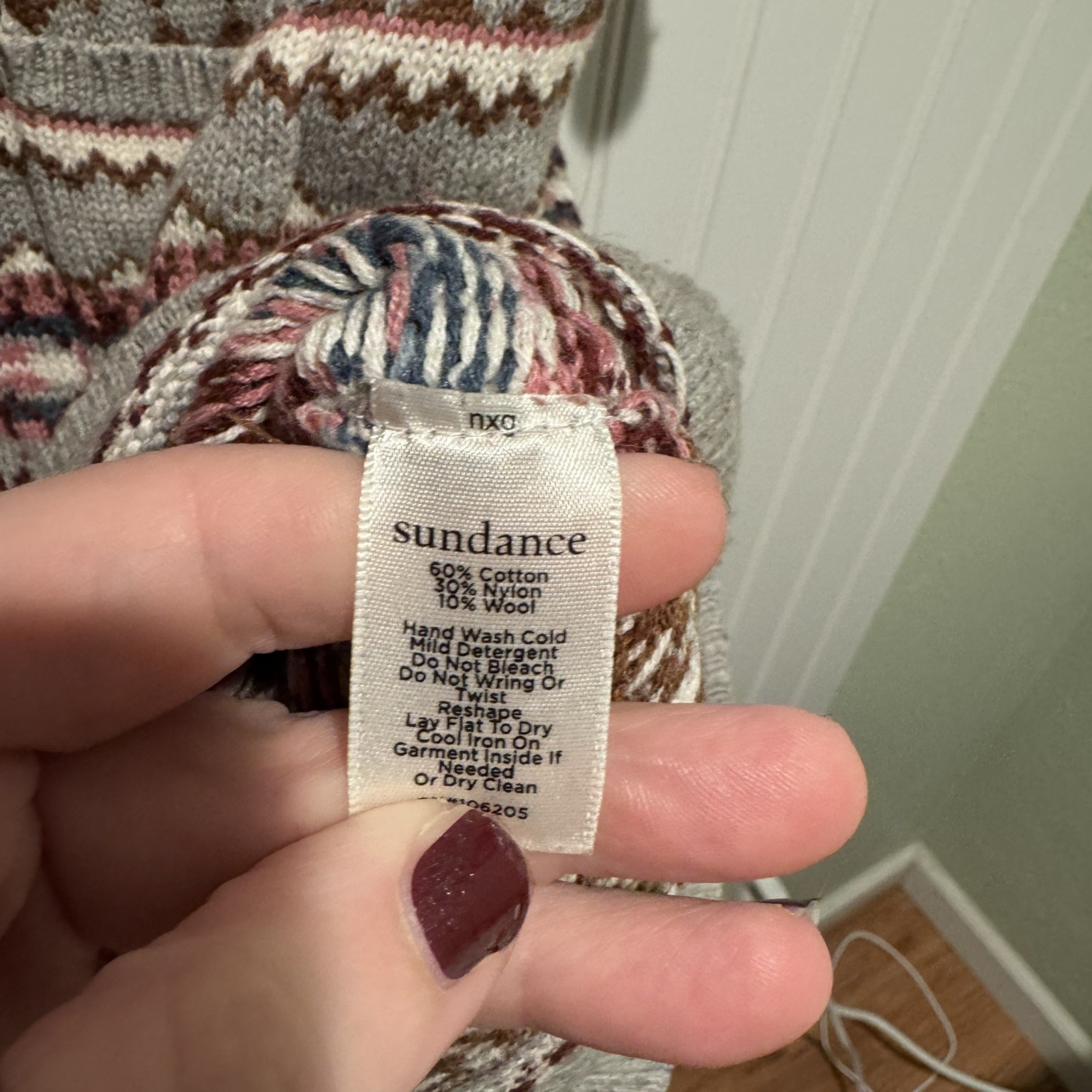 Sundance Elise Lighthouse Fair Isle Wool Knit Dress Size XL
