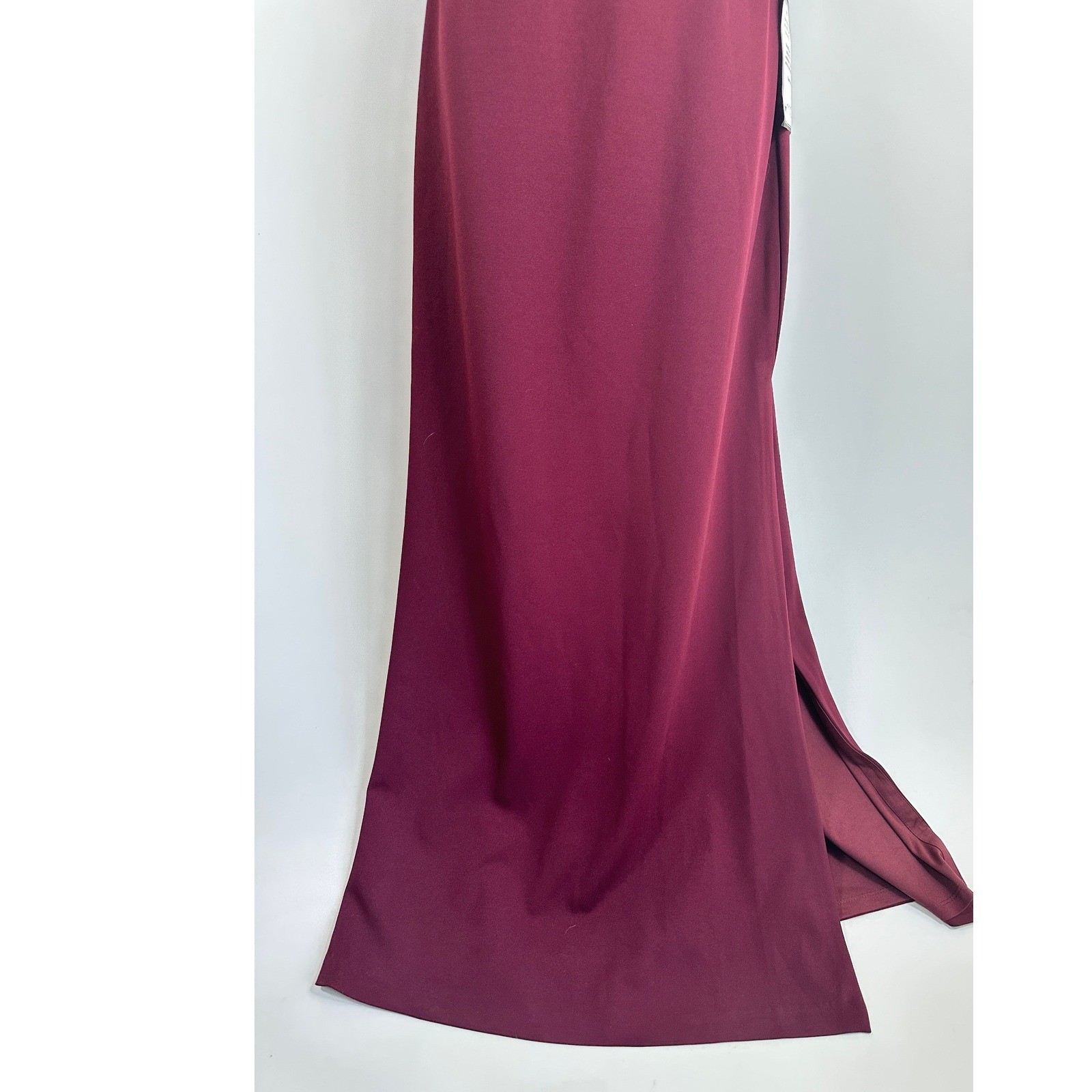Aidan Mattox Beaded Evening Gown Wine Sequin Capelet Art Deco Old Hollywood Sz10