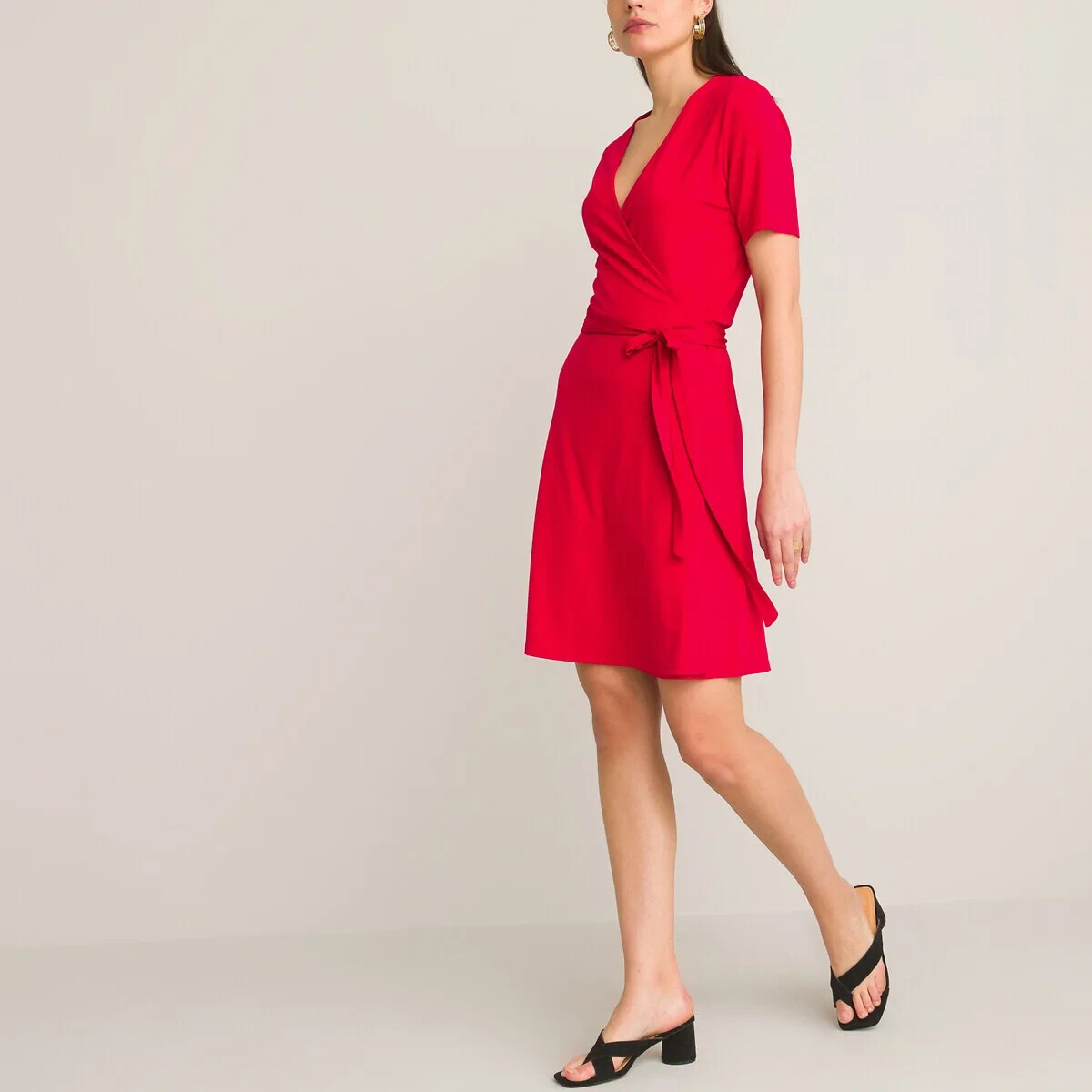 La Redoute Wrap Front Wrapover Dress Size M (10-12) Flattering Draping RRP £38