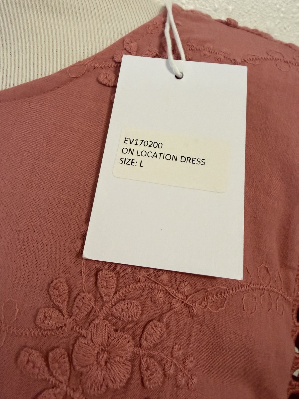 Everly On Location Dress Cotton Lace Midi Dress Beautiful Dusty Rose Size Large