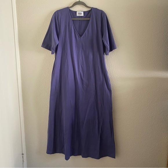 Alpha Studio Women’s Size 10 Midi Short Sleeve Dress in Purple