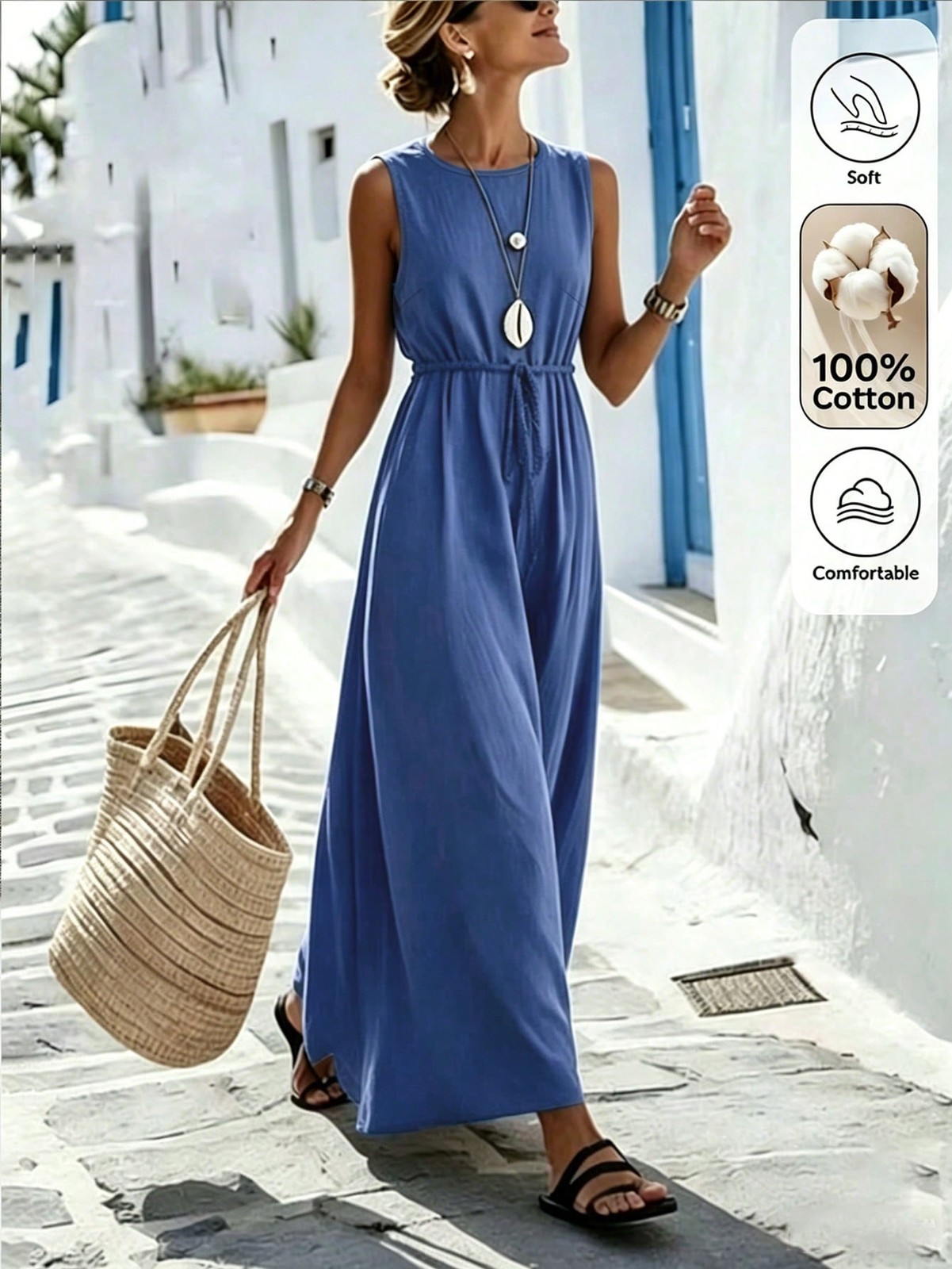 Ladies Camel Knot Long Summer Dress