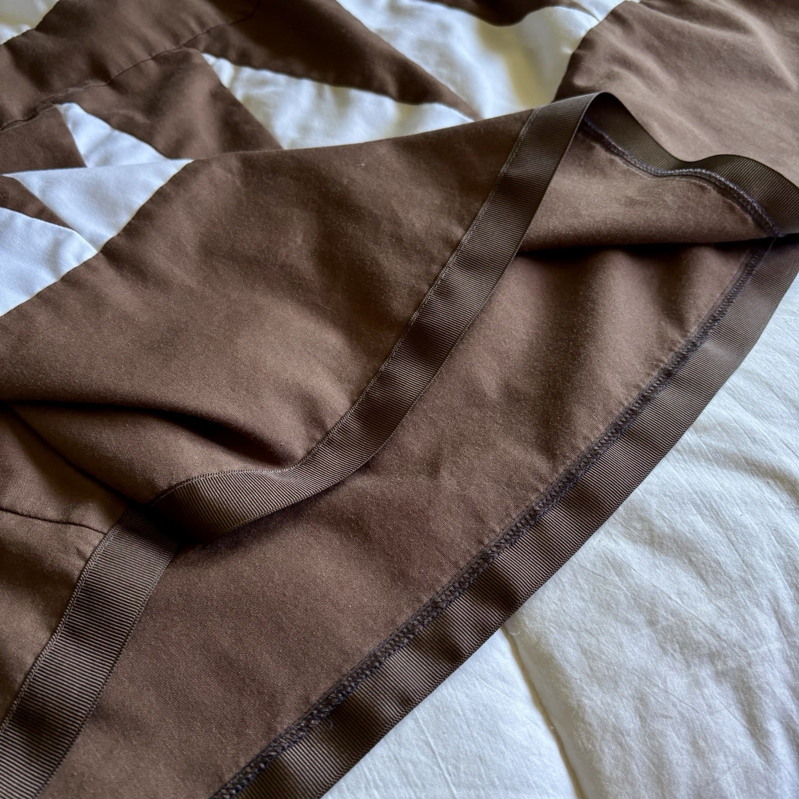 Unique Patchwork Boho Prairie Folk Western Dress Neutral Earthy Peasant Large