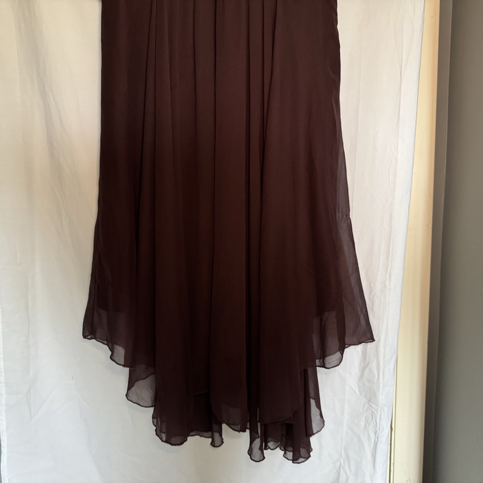 ASOS DESIGN Maternity Flutter Sleeve Midi Dress Chiffon Maroon Burgundy Size 14