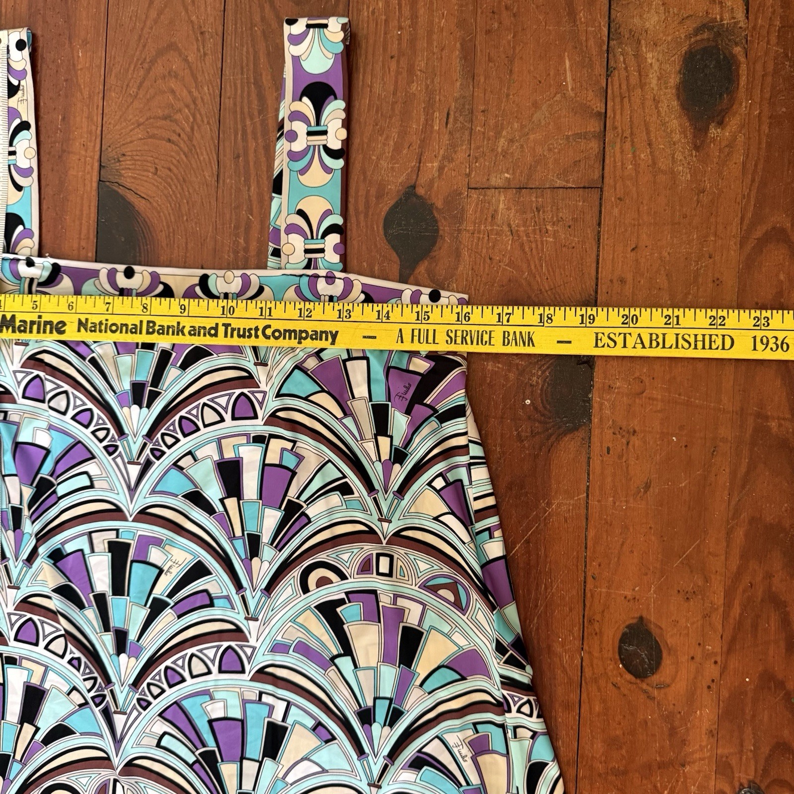 Emilio Pucci Blue Geometric Print Dress Sz L *See Photos No Tag*Straps Altered*