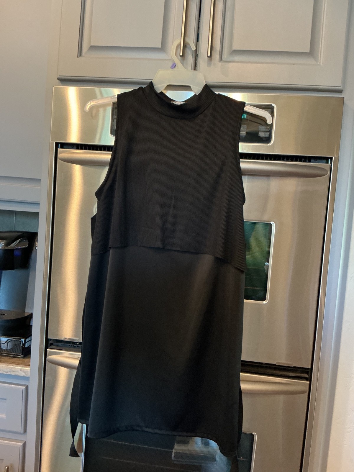 Zara Minimalist Mini Black Dress L Sleeveless/back tie /A Line/NEW