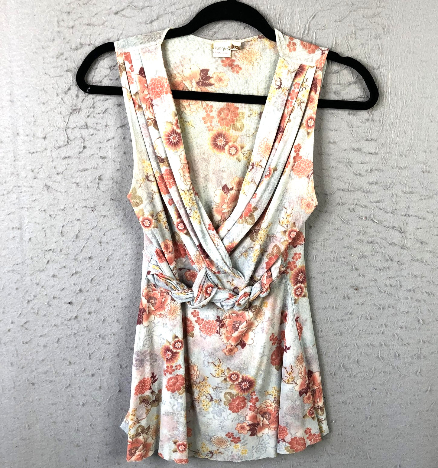 Y2K Fairy GrungeDress Womens S Blue Floral Babydoll Mesh Goddess Flower Power