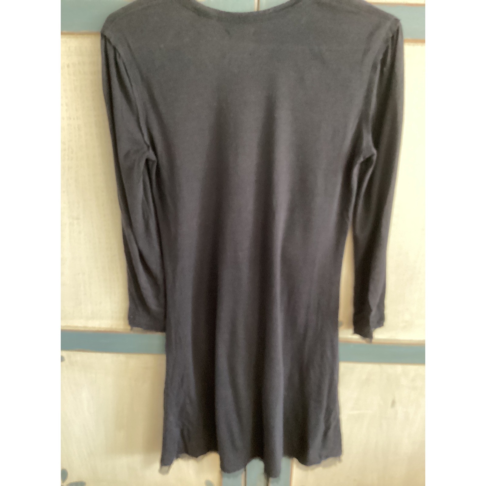 linq Black Long Sleeve Sheer Lace Trim Tunic Dress Size M Goth Whimsygoth
