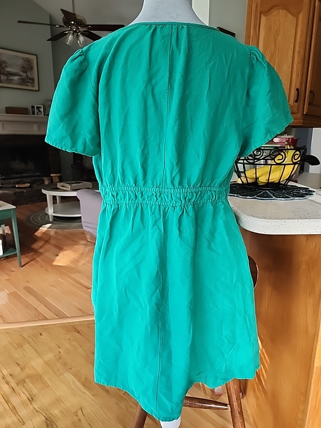 Isabel by Ingrid & Isabel Green Maternity Dress Med. Short Sleeve Pockets