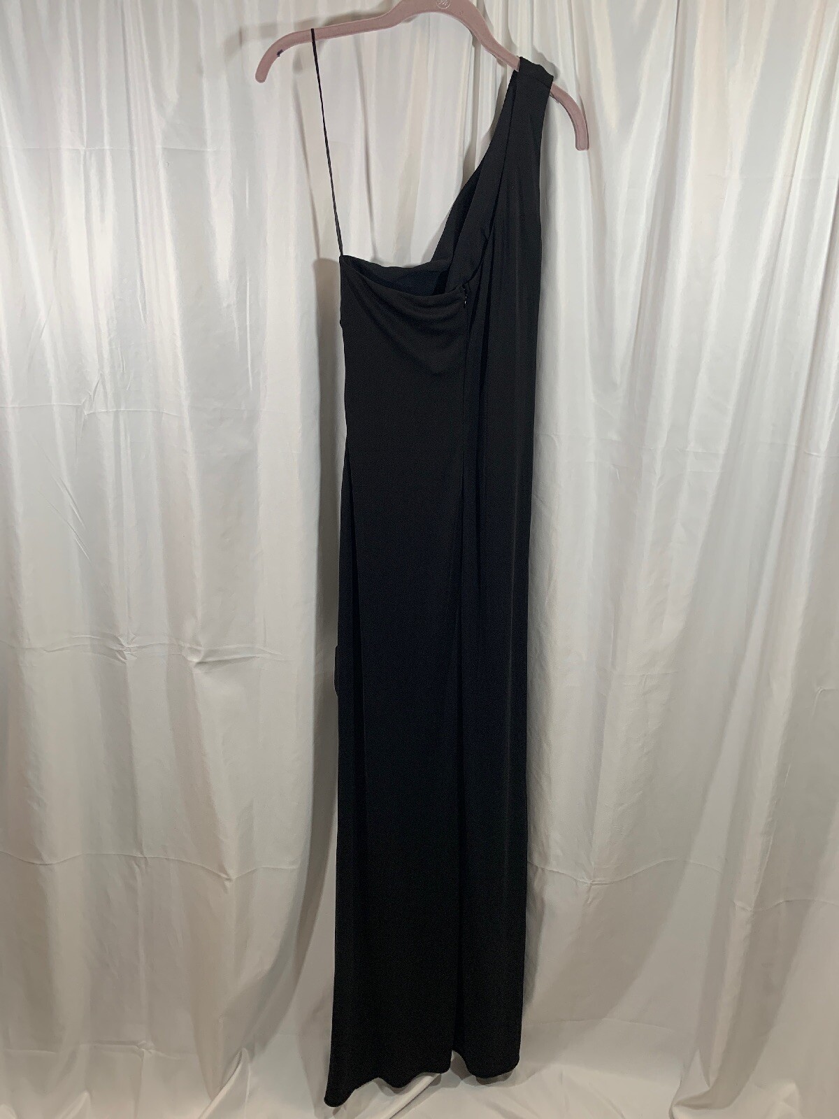 NEW $346 Maria Bianca Nero Black Kerri One-Shoulder Gown [ SZ 4 ] #E746