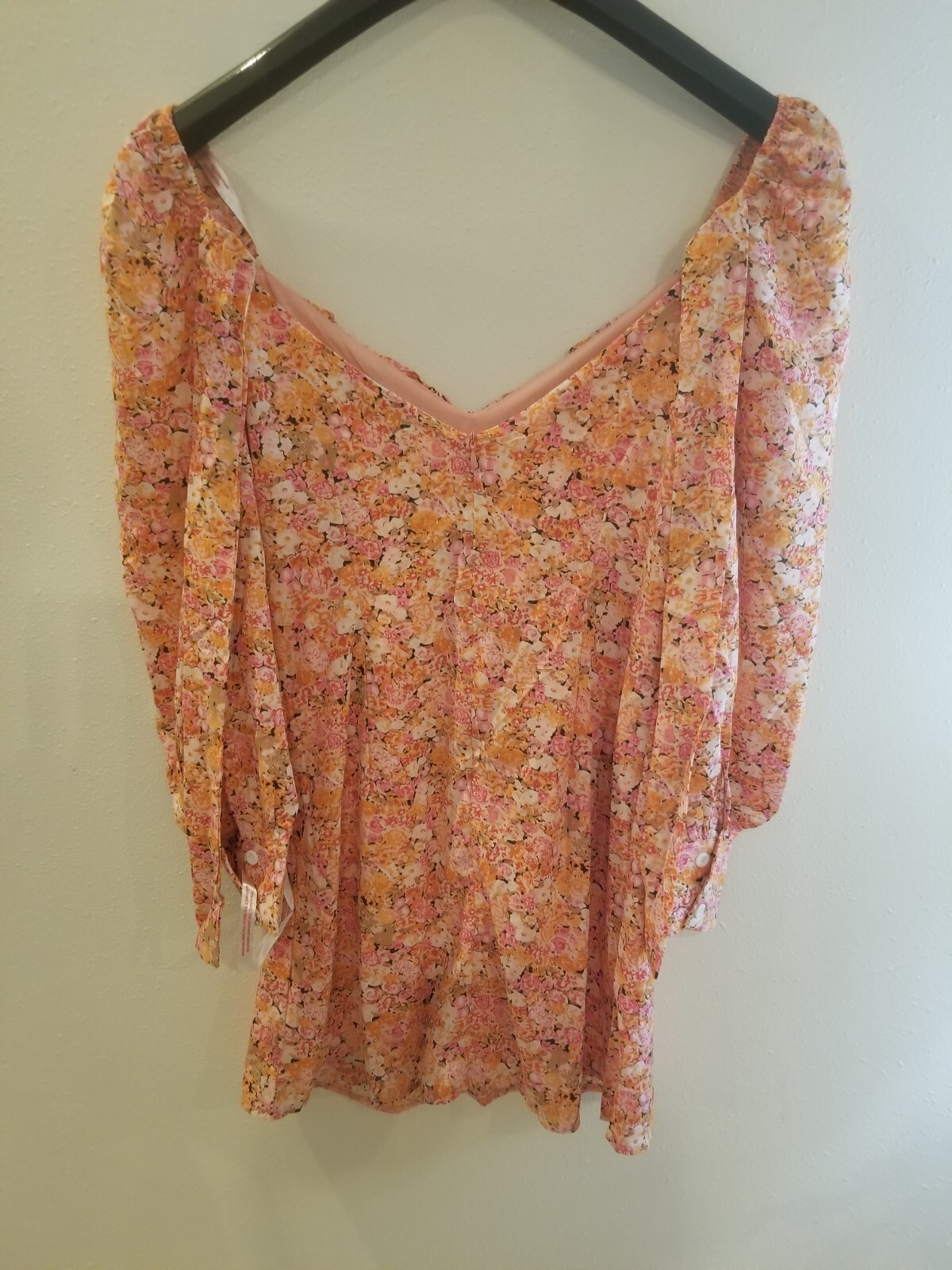 Missguided Milk Maid Tie Back Skater Dress L/S Floral Size U.S. 8 New With Tags