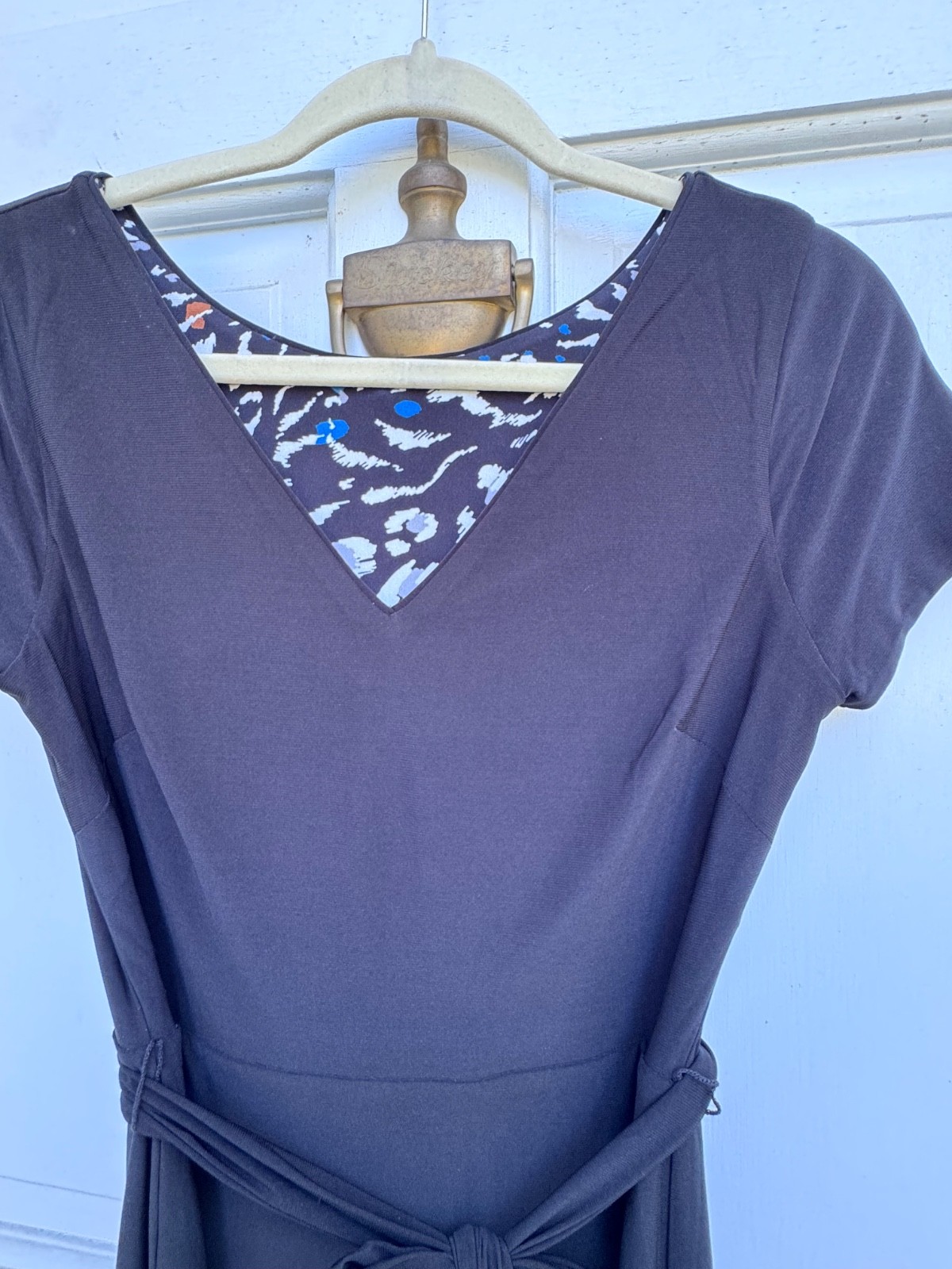 NWT WHBM Reversible Black Abstract Print Travel Dress XS $110