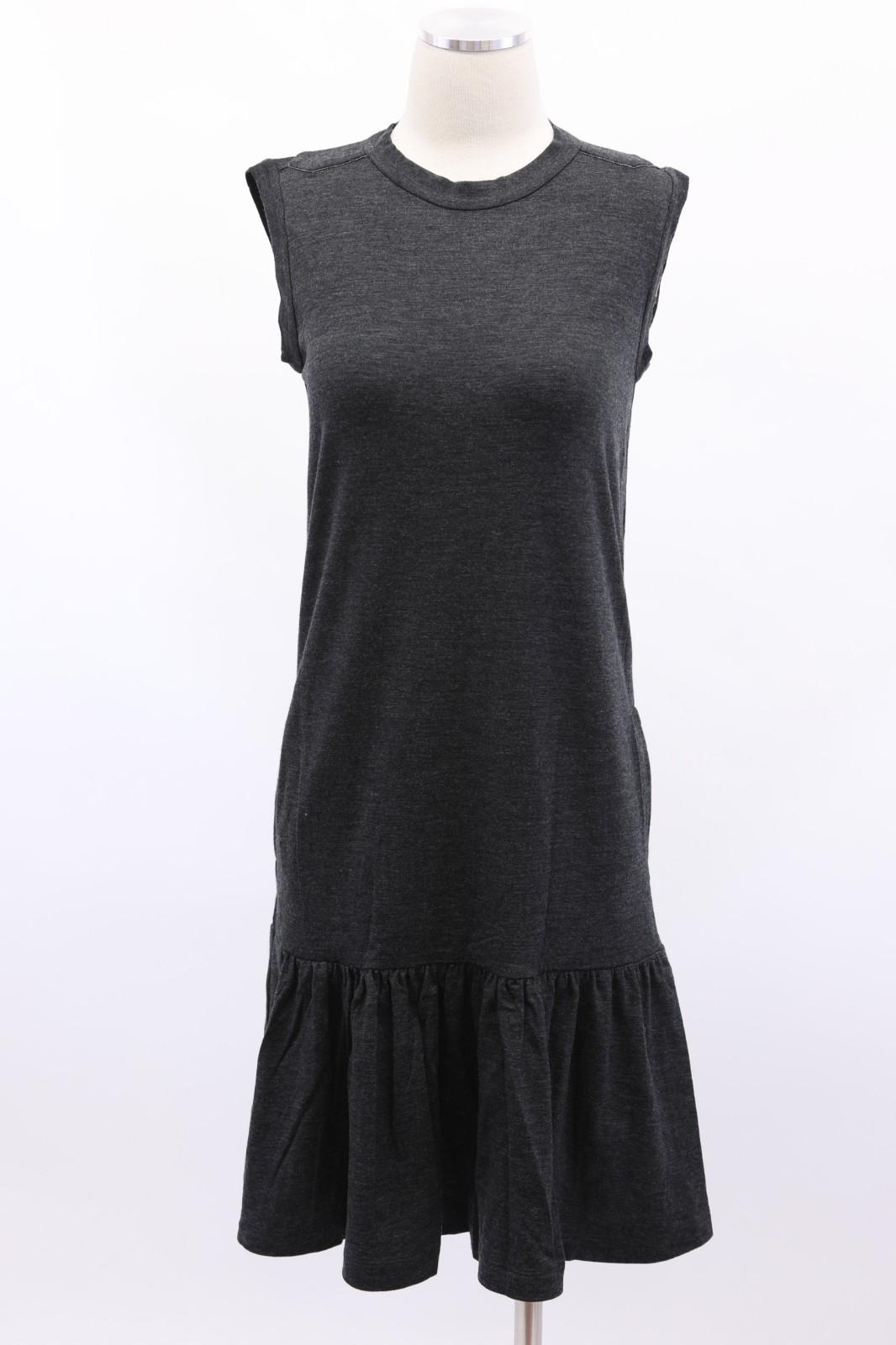 NWT $1775 Brunello Cucinelli Virgin Wool Knit Monili Beaded Pep-Hem Dress M A181