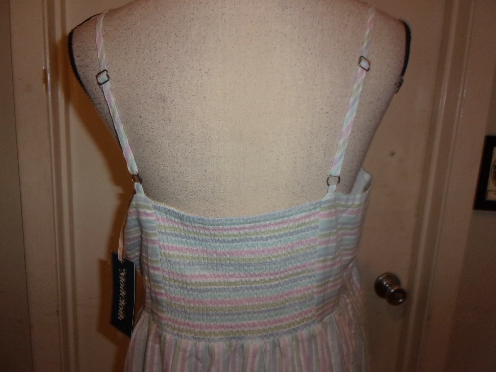 ModCloth Pastel Striped Button Down Spaghetti Strap Dress Sizes S, M or L (C64)