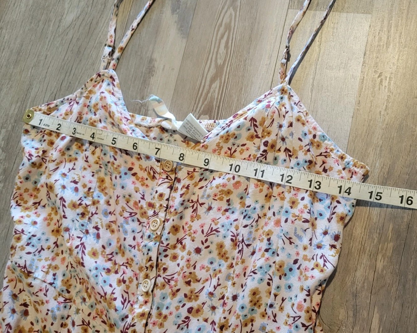 Mimi Chica Button Down Sun Dress Spaghetti Strap Floral Maxi Women’s M