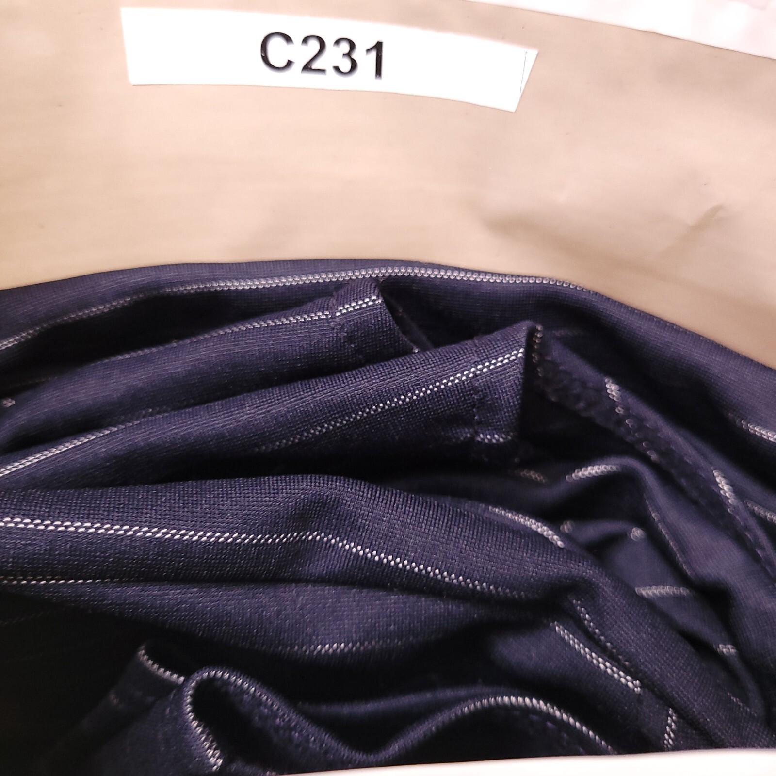 Vfshow Women Navy Blue Front/ Back Zipper Sleeveless Casual Striped Bodycon M