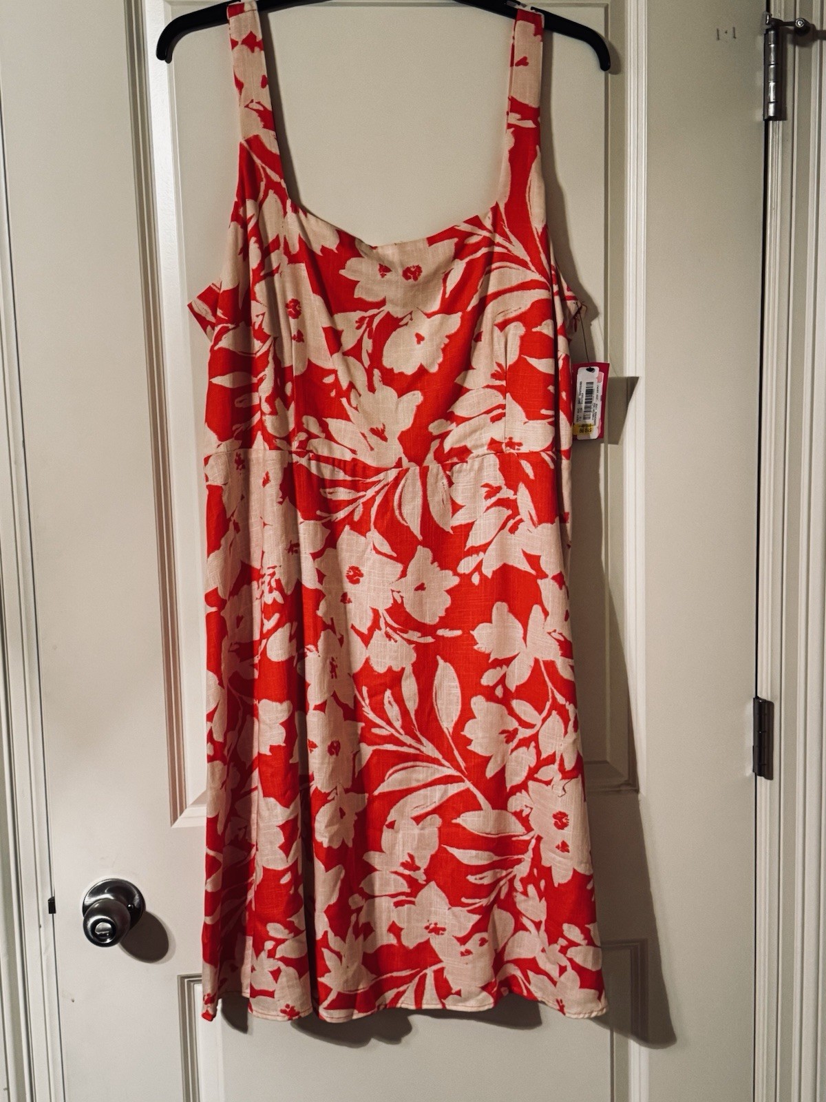NWT Vince Camuto 1X Tropical Floral Sleeveless Sundress Red Plus Size Resort