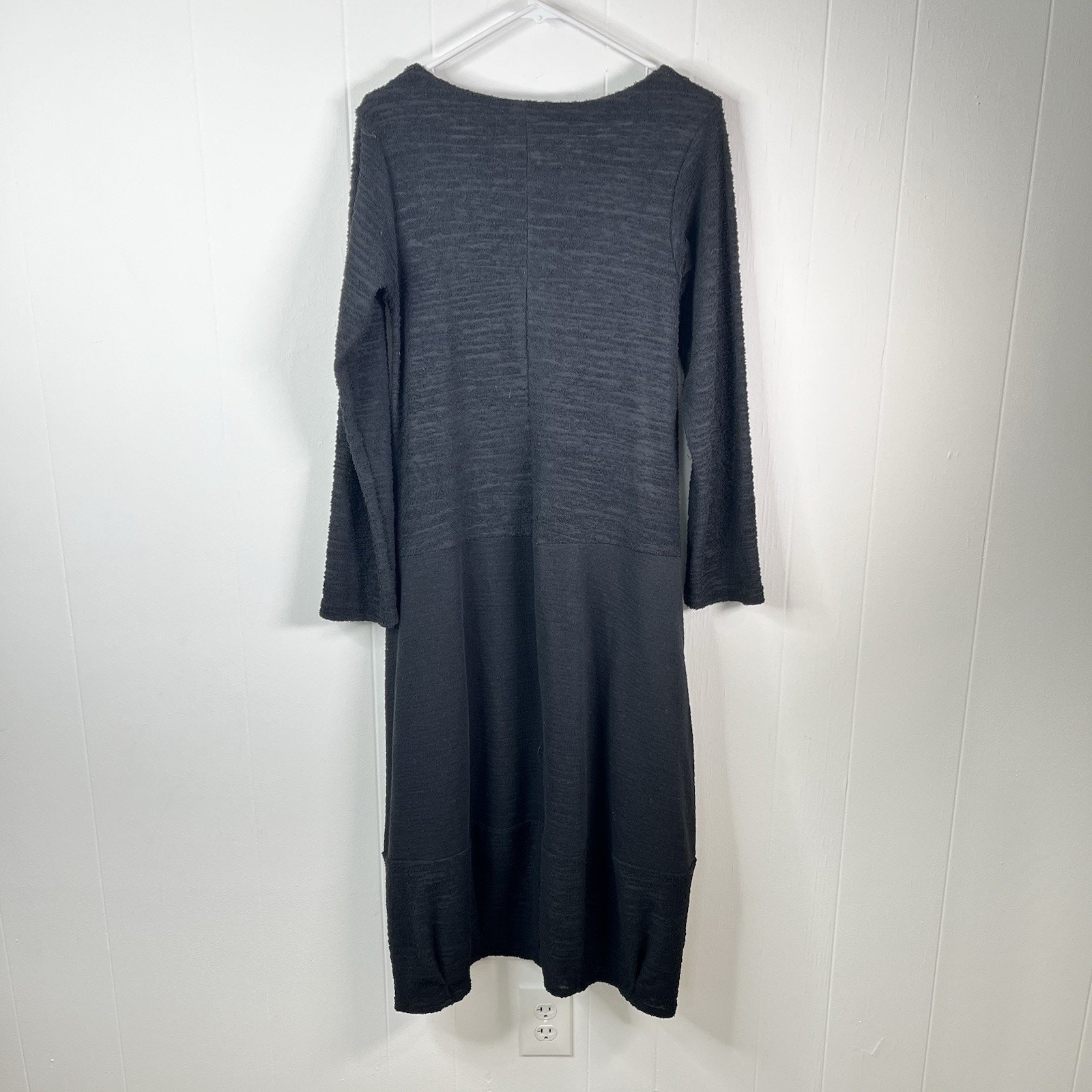Luukaa Black Balloon dress midi Size 8 lagenlook Pockets