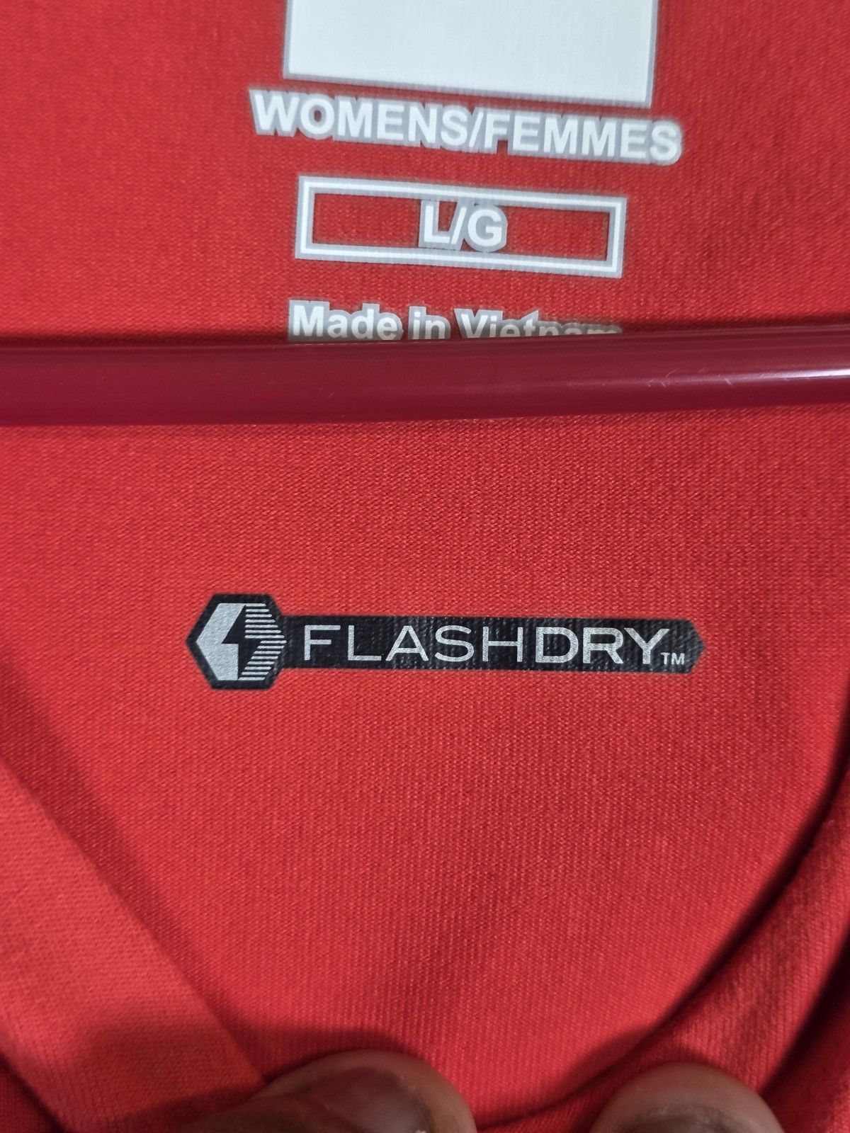 The North Face Dress Womens Large Red Hooded FlashDry Long Sleeve Pockets