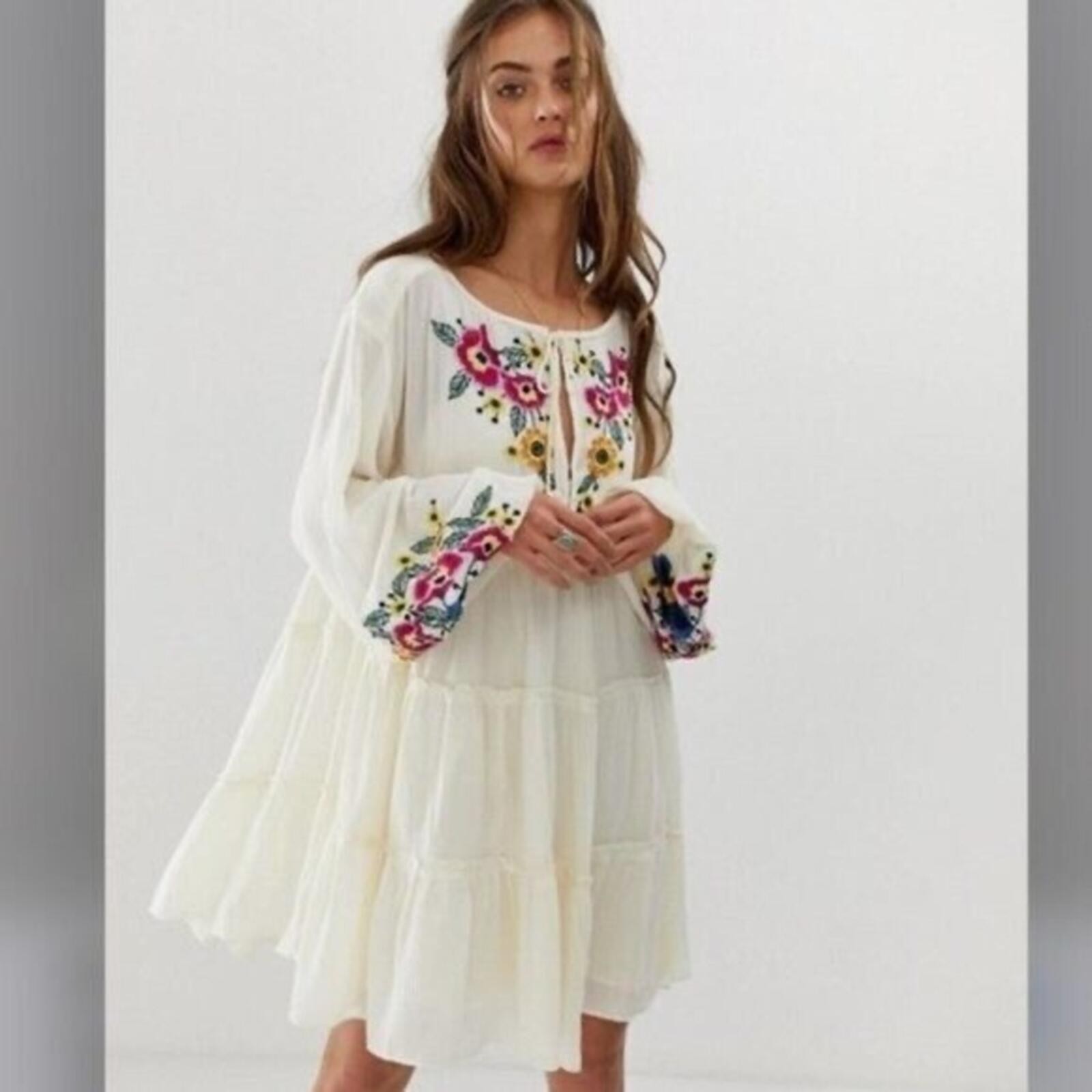 Spell On You Embroidered Keyhole Dress