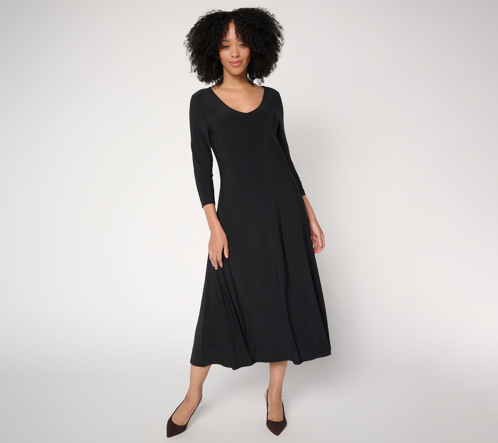 Women with Control Attitudes by Renee Regular Como Jersey Fit and Flare Midi Dre