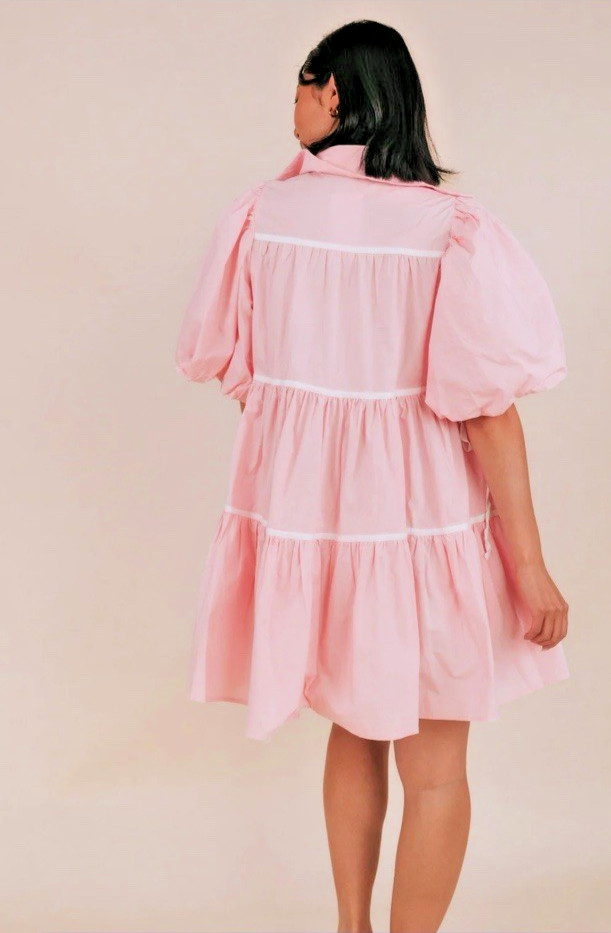 Sofie The Label Women Size Large Mini Babydoll V Neck Day Out Knox Dress Pockets