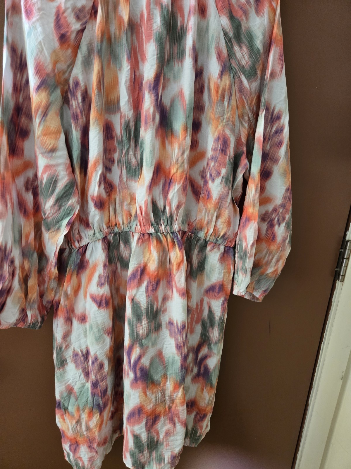 Time and Tru Women’s XL (16-18) Multicolor Abstract A-Line V-Neck Dress