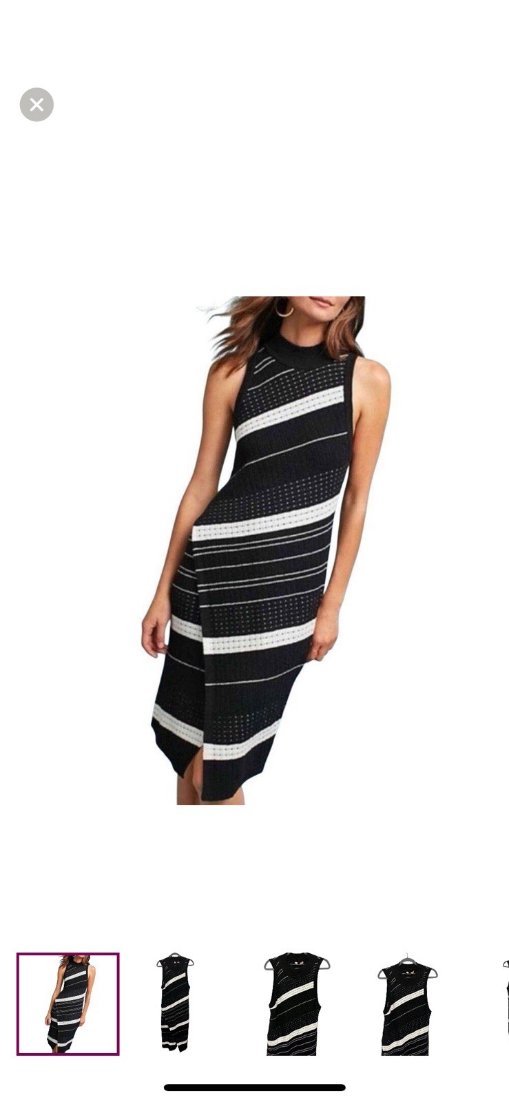 Anthropologie MOTH Black And White Striped Sweater Dress Size XS