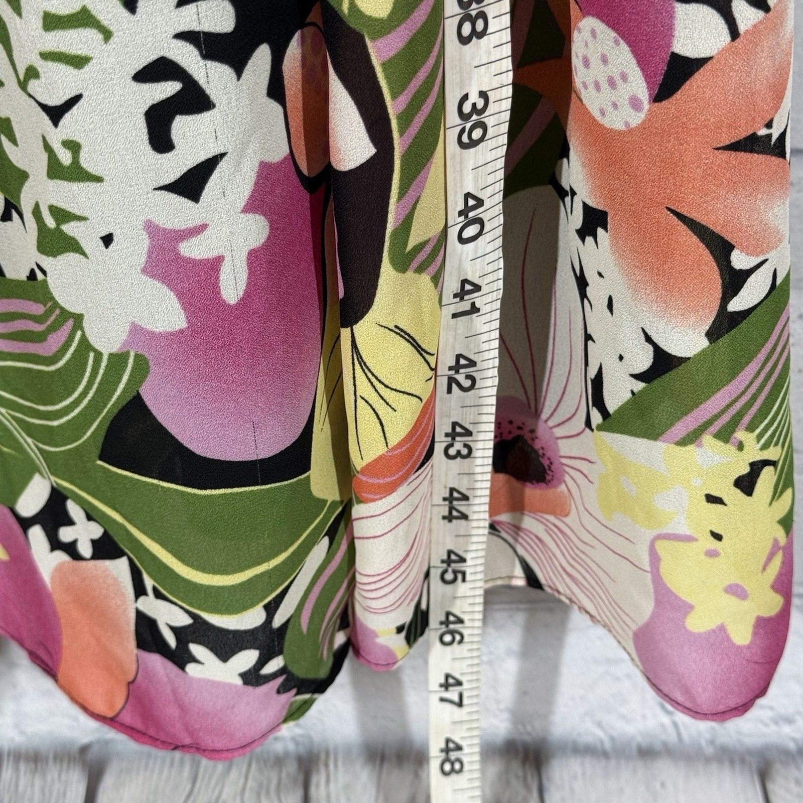 Tropical Floral Sundress Large Midi Dress Sleeveless A-Line Resort Vacation