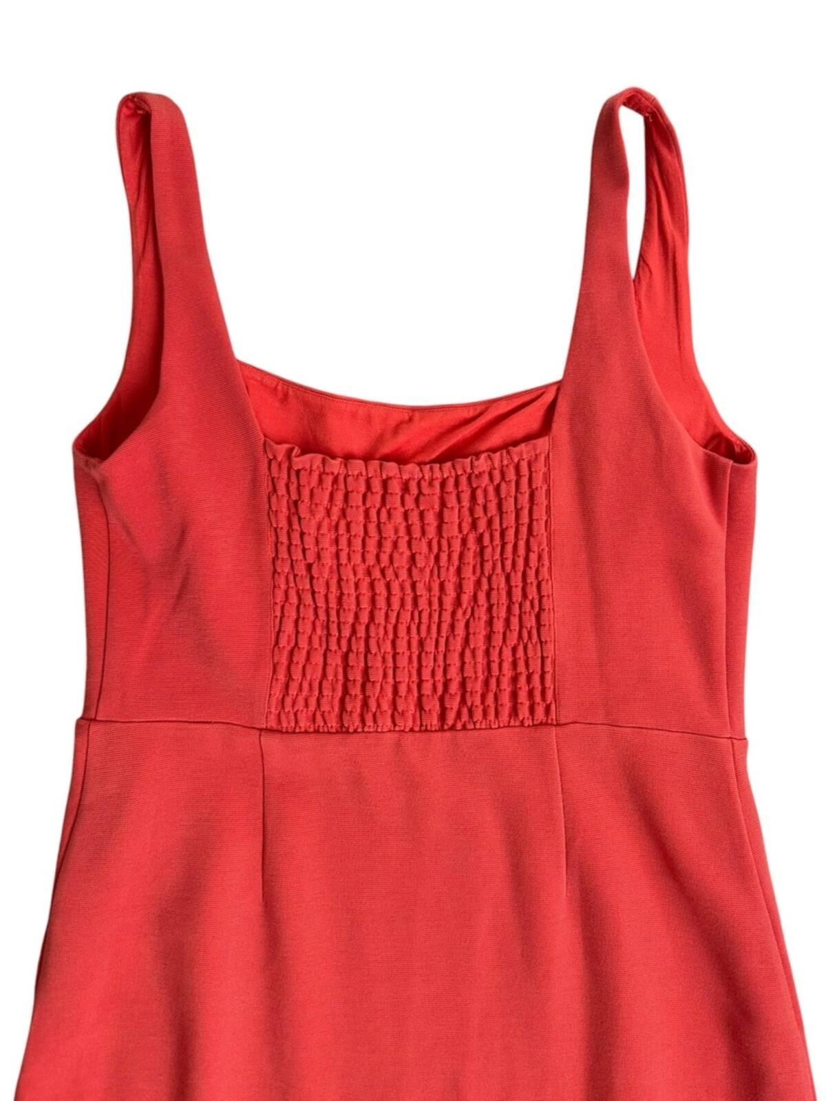Anthropologie Ariana Square Neck Asymmetrical Ruffle Flounce Hem Dress