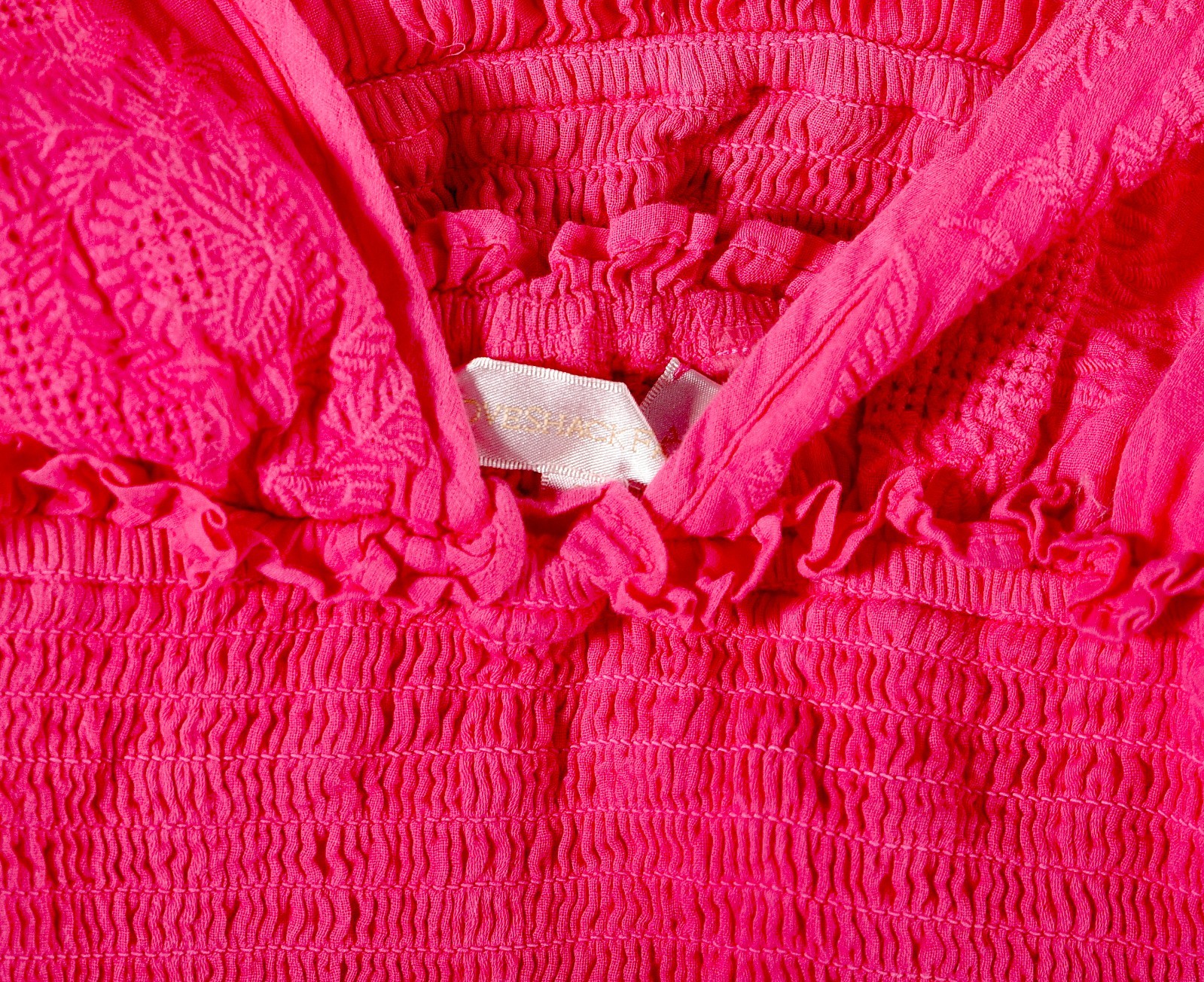 LoveShackFancy Deanna Heritage Halter Mini Dress XXS P Halter Pink Cotton 46361