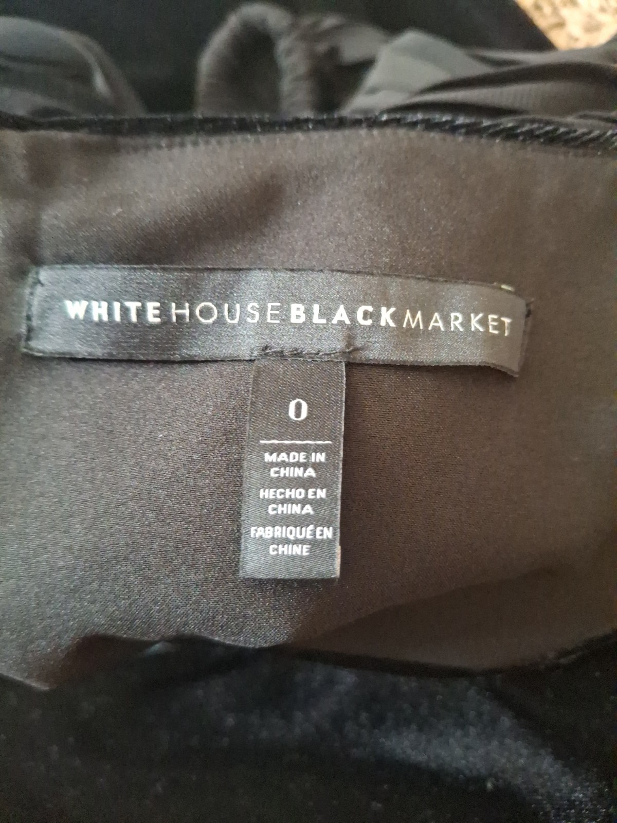 White House Black Market Pleated Sheer Long Sleeve Black Velvet Shift Dress Sz 0
