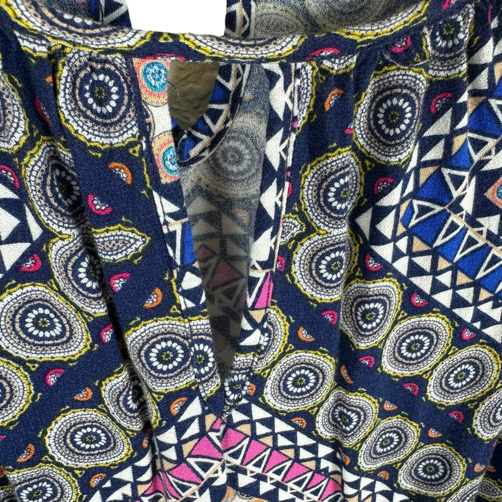 Renee C. Multicolor Lightweight Lined 3/4 Balloon Sleeve Mini Dress USA Size L