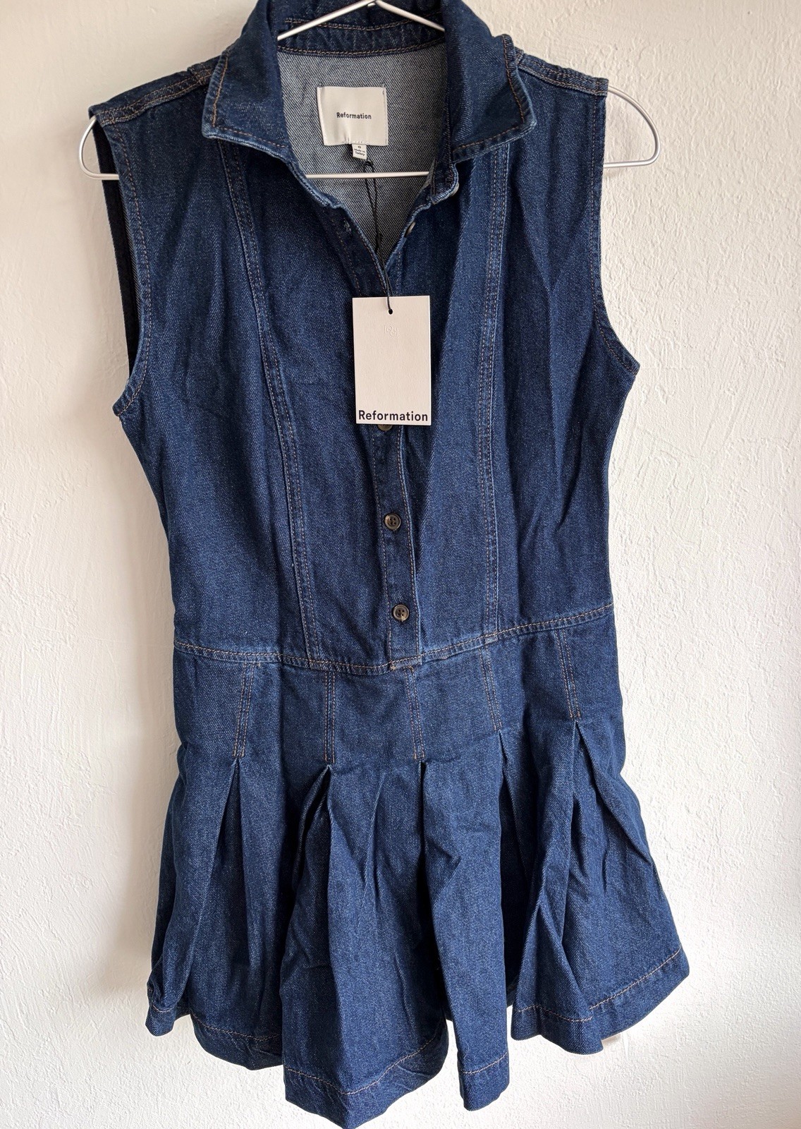 Reformation Arella Denim Sleeveless Minidress Size0