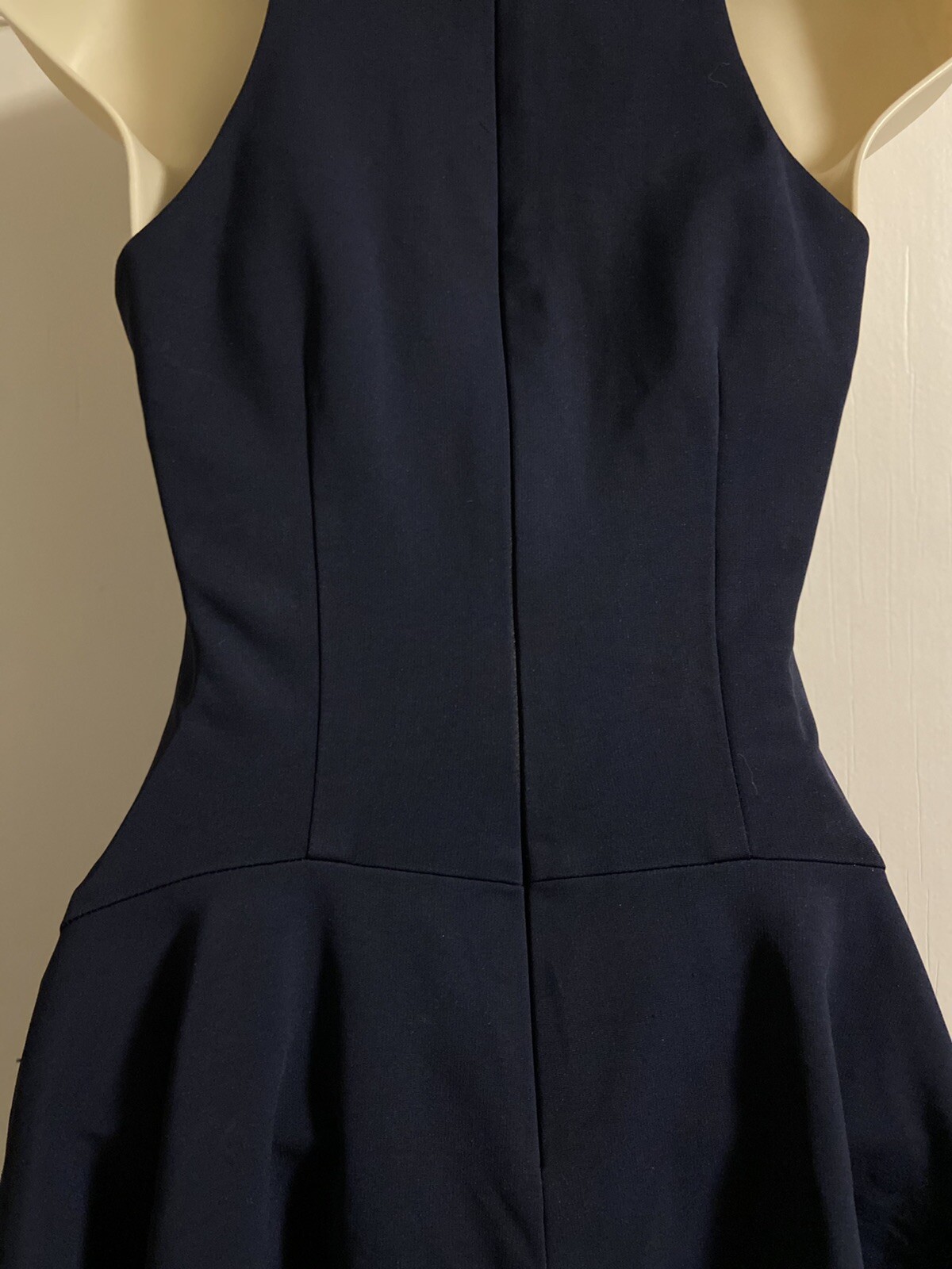 CUSHNIE ET OCHS Dress Mini Cutout Chest Navy Size 2 EUC Made In USA